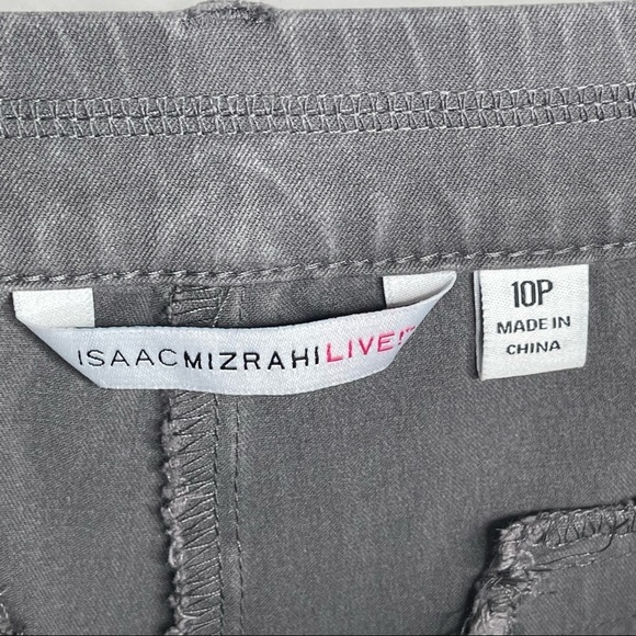 Isaac Mizrahi Live Womens Size 10 P Gray  Solid BootCut Khaki Pants - Picture 6 of 10